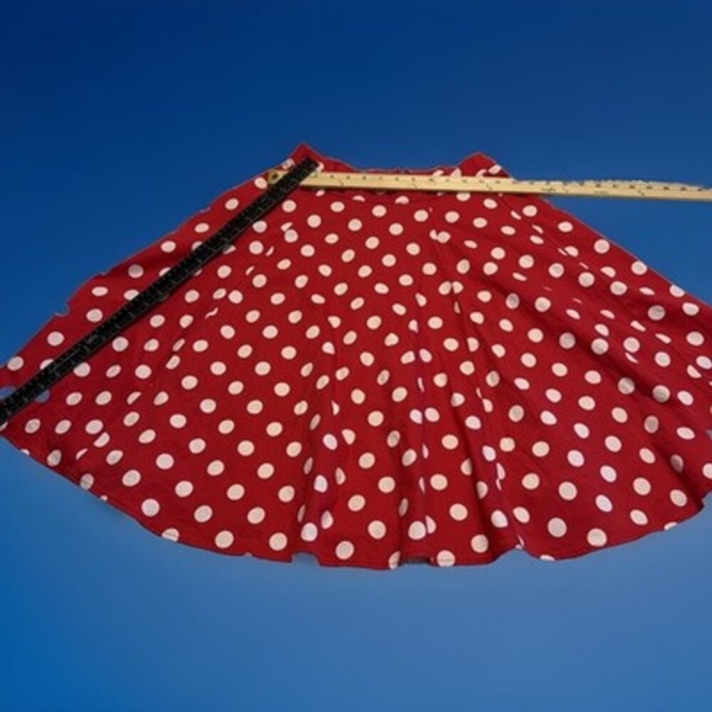 IXIA Red White Polka 50’s Skirt Women's  Retro Pinup Flare Minnie Mouse Vibes M